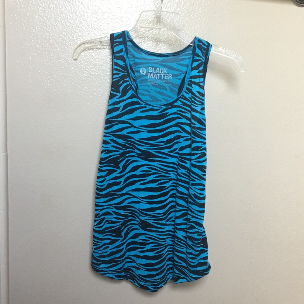 Blue Animal Print Tank Top